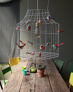 Hanglamp met vogels eettafel | hanging lamp with birds dining table by www.DutchDilight.com